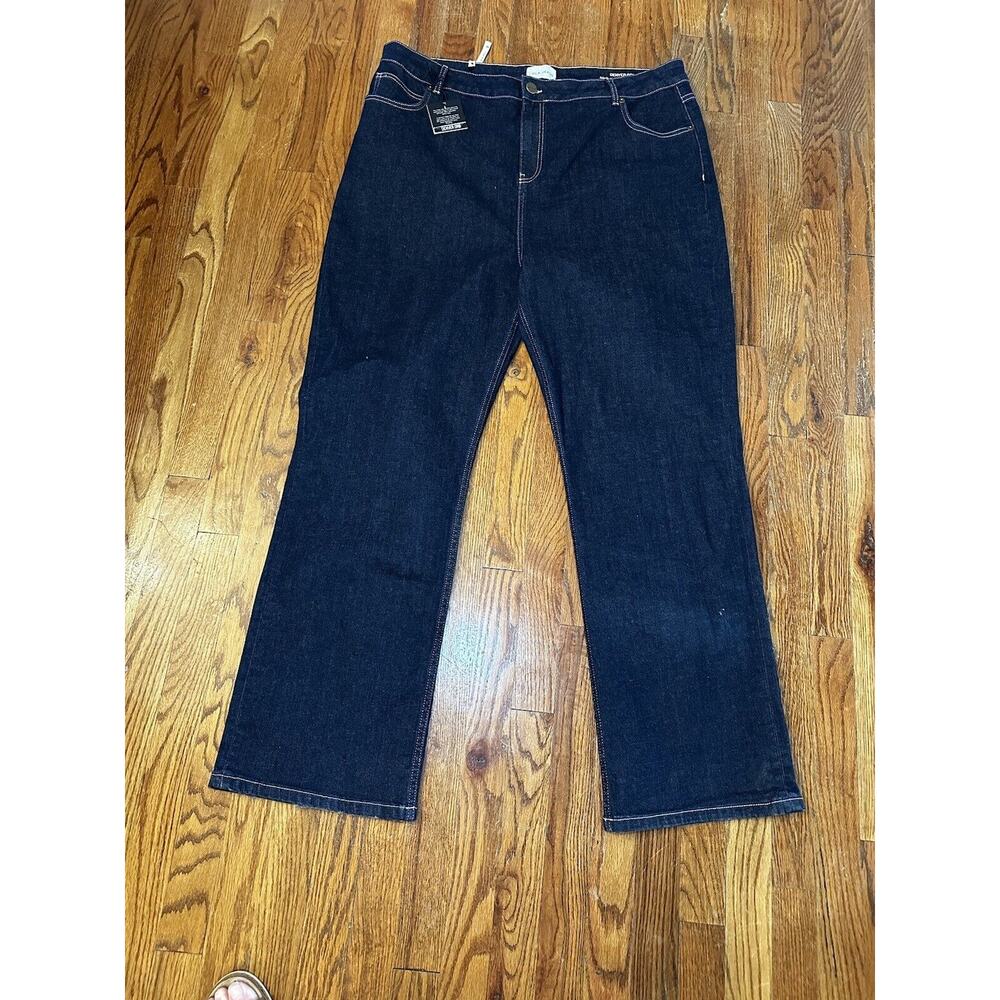 Lola Women’s Plus Size Jeans Denver DRB High Rise Straight Leg Size 40 Dark Wash